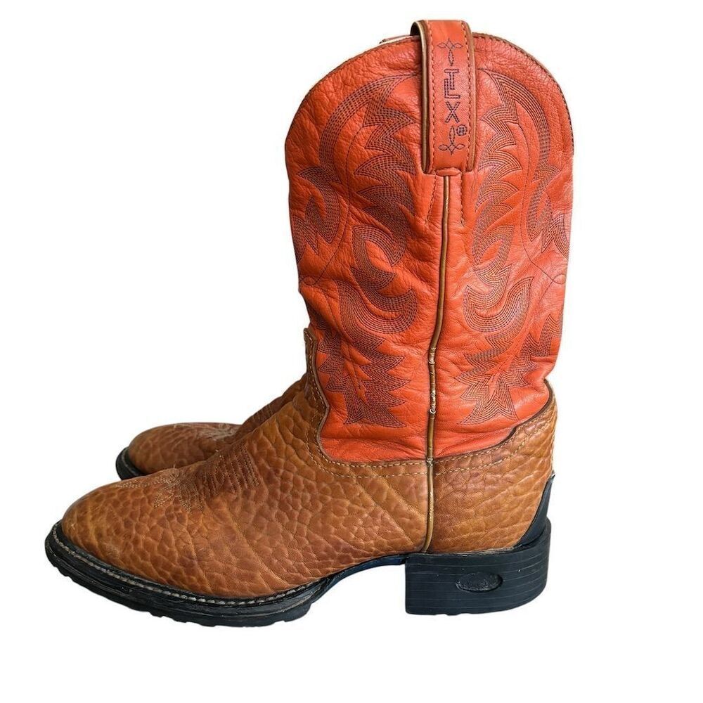 Vintage Tony Lama TLX Men's Western Boots Size 8‎ Multicolor Pointed Toe